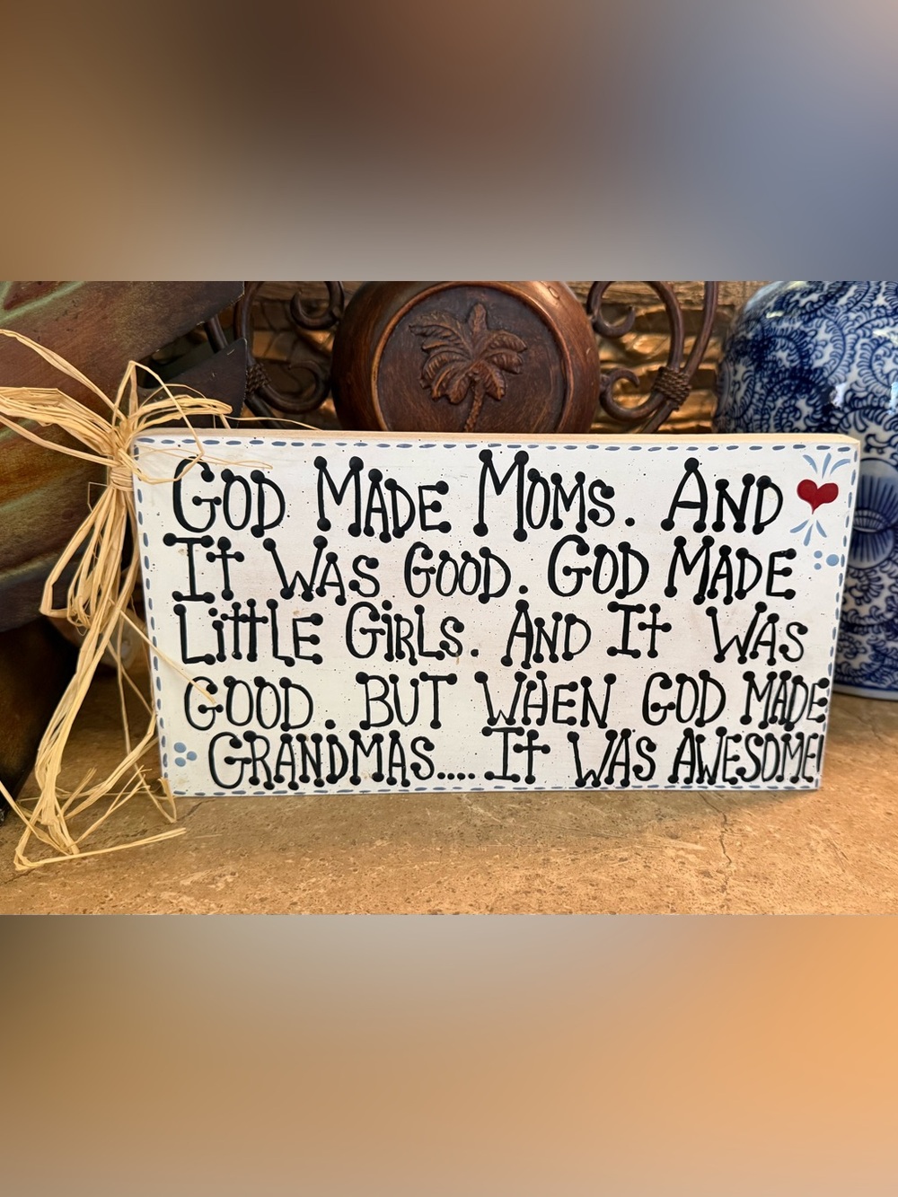 Hand Painted Rustic Wooden Sign...God Made Grandmas
